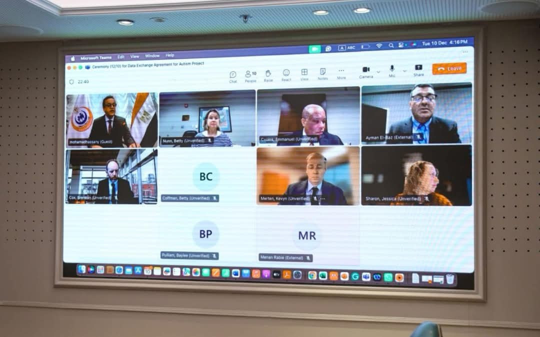 فعاليات توقيع اتفاقية بين مصر وجامعة لويزفيل للكشف المبكر عن طيف التوحد.